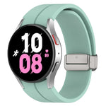 マグネット折りたたみシルバーバックルシリコンウォッチバンド Samsung Galaxy Watch FE 40mm用, Samsung Galaxy Watch7 40 / 44mm用