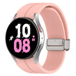 マグネット折りたたみシルバーバックルシリコンウォッチバンド Samsung Galaxy Watch FE 40mm用, Samsung Galaxy Watch7 40 / 44mm用