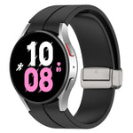 マグネット折りたたみシルバーバックルシリコンウォッチバンド Samsung Galaxy Watch FE 40mm用, Samsung Galaxy Watch7 40 / 44mm用