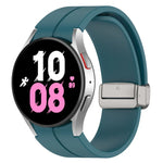 マグネット折りたたみシルバーバックルシリコンウォッチバンド Samsung Galaxy Watch FE 40mm用, Samsung Galaxy Watch7 40 / 44mm用