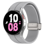 マグネット折りたたみシルバーバックルシリコンウォッチバンド Samsung Galaxy Watch FE 40mm用, Samsung Galaxy Watch7 40 / 44mm用