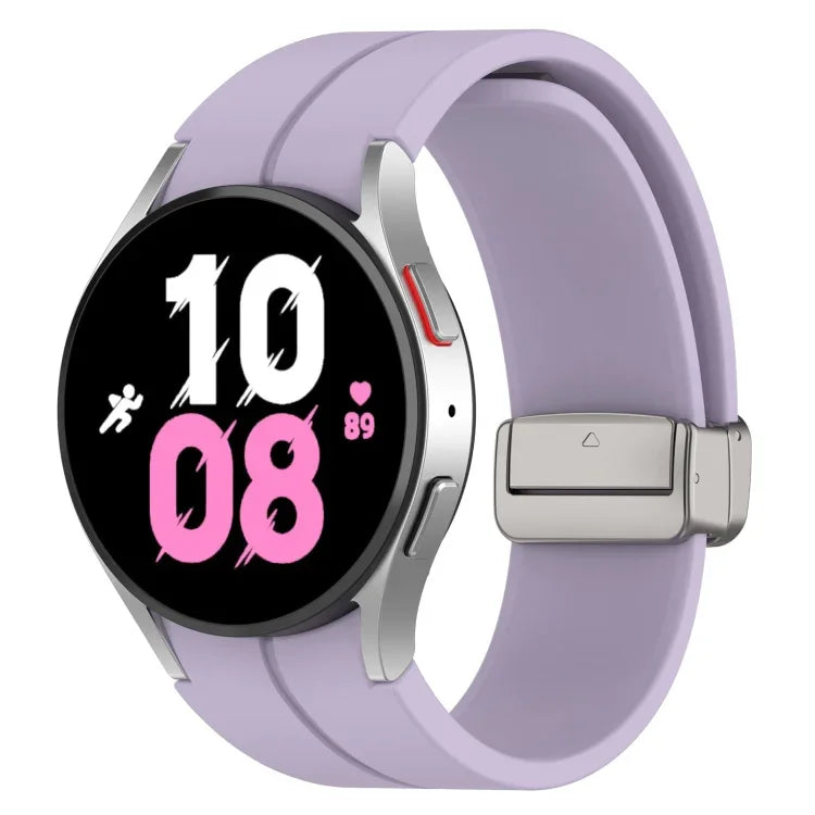 マグネット折りたたみシルバーバックルシリコンウォッチバンド Samsung Galaxy Watch FE 40mm用, Samsung Galaxy Watch7 40 / 44mm用