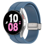 マグネット折りたたみシルバーバックルシリコンウォッチバンド Samsung Galaxy Watch FE 40mm用, Samsung Galaxy Watch7 40 / 44mm用