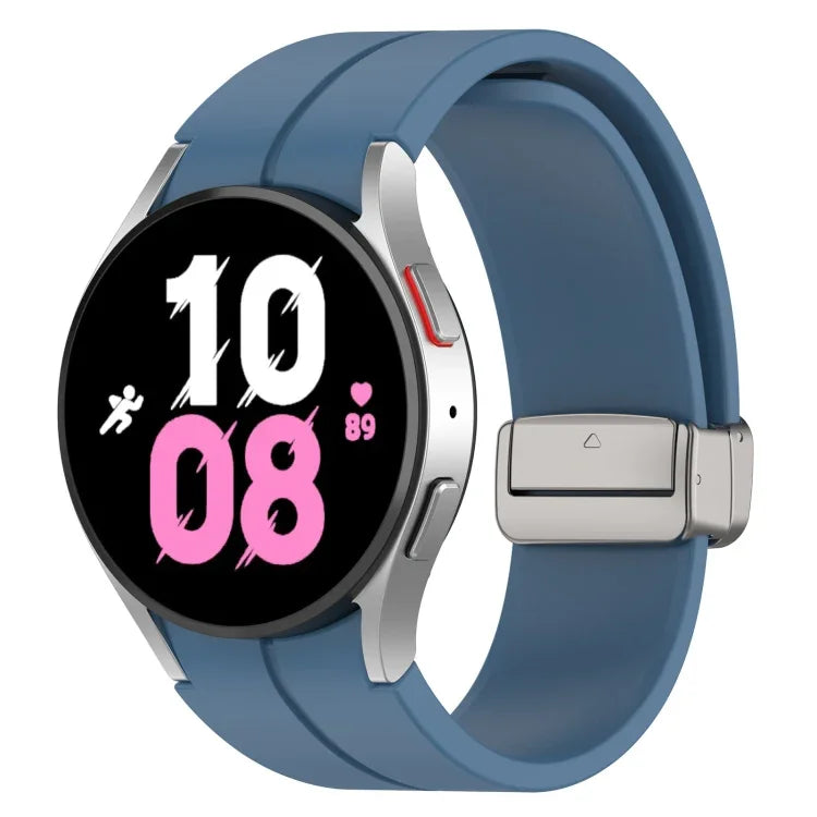 マグネット折りたたみシルバーバックルシリコンウォッチバンド Samsung Galaxy Watch FE 40mm用, Samsung Galaxy Watch7 40 / 44mm用