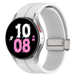 マグネット折りたたみシルバーバックルシリコンウォッチバンド Samsung Galaxy Watch FE 40mm用, Samsung Galaxy Watch7 40 / 44mm用
