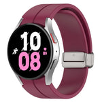 マグネット折りたたみシルバーバックルシリコンウォッチバンド Samsung Galaxy Watch FE 40mm用, Samsung Galaxy Watch7 40 / 44mm用