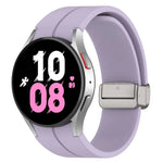 マグネット折りたたみシルバーバックルシリコンウォッチバンド Samsung Galaxy Watch FE 40mm用, Samsung Galaxy Watch7 40 / 44mm用