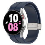 マグネット折りたたみシルバーバックルシリコンウォッチバンド Samsung Galaxy Watch FE 40mm用, Samsung Galaxy Watch7 40 / 44mm用