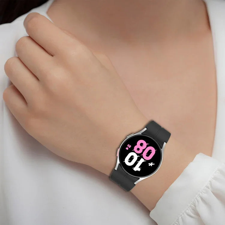 マグネット折りたたみシルバーバックルシリコンウォッチバンド Samsung Galaxy Watch FE 40mm用, Samsung Galaxy Watch7 40 / 44mm用