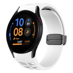 リチャードマグネティック折りたたみブラックバックルシリコンウォッチバンド、Samsung Galaxy Watch FE 40mm用、Samsung Galaxy Watch 7 40 / 44mm用、Samsung Galaxy Watch 6 クラシック 43 / 47mm用
