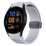 リチャードマグネティック折りたたみブラックバックルシリコンウォッチバンド、Samsung Galaxy Watch FE 40mm用、Samsung Galaxy Watch 7 40 / 44mm用、Samsung Galaxy Watch 6 クラシック 43 / 47mm用