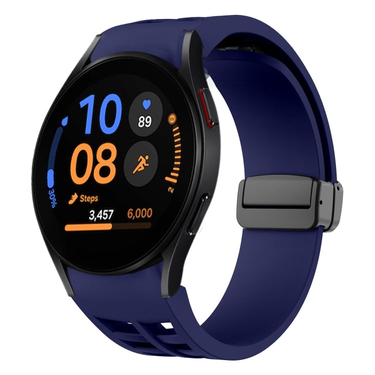 リチャードマグネティック折りたたみブラックバックルシリコンウォッチバンド、Samsung Galaxy Watch FE 40mm用、Samsung Galaxy Watch 7 40 / 44mm用、Samsung Galaxy Watch 6 クラシック 43 / 47mm用