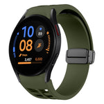リチャードマグネティック折りたたみブラックバックルシリコンウォッチバンド、Samsung Galaxy Watch FE 40mm用、Samsung Galaxy Watch 7 40 / 44mm用、Samsung Galaxy Watch 6 クラシック 43 / 47mm用