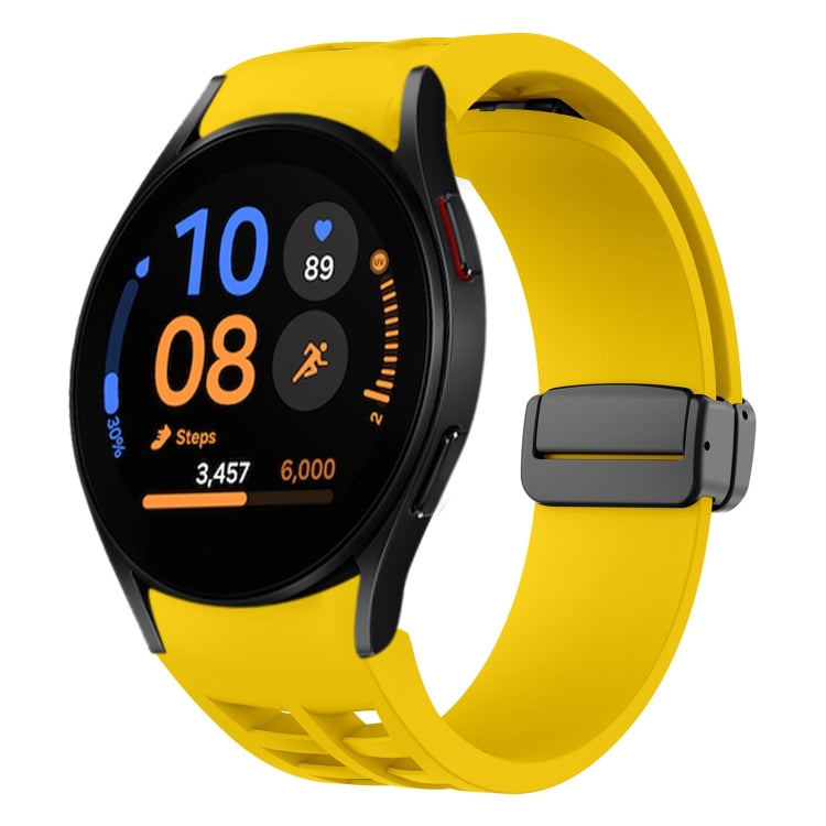リチャードマグネティック折りたたみブラックバックルシリコンウォッチバンド、Samsung Galaxy Watch FE 40mm用、Samsung Galaxy Watch 7 40 / 44mm用、Samsung Galaxy Watch 6 クラシック 43 / 47mm用