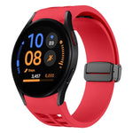 リチャードマグネティック折りたたみブラックバックルシリコンウォッチバンド、Samsung Galaxy Watch FE 40mm用、Samsung Galaxy Watch 7 40 / 44mm用、Samsung Galaxy Watch 6 クラシック 43 / 47mm用