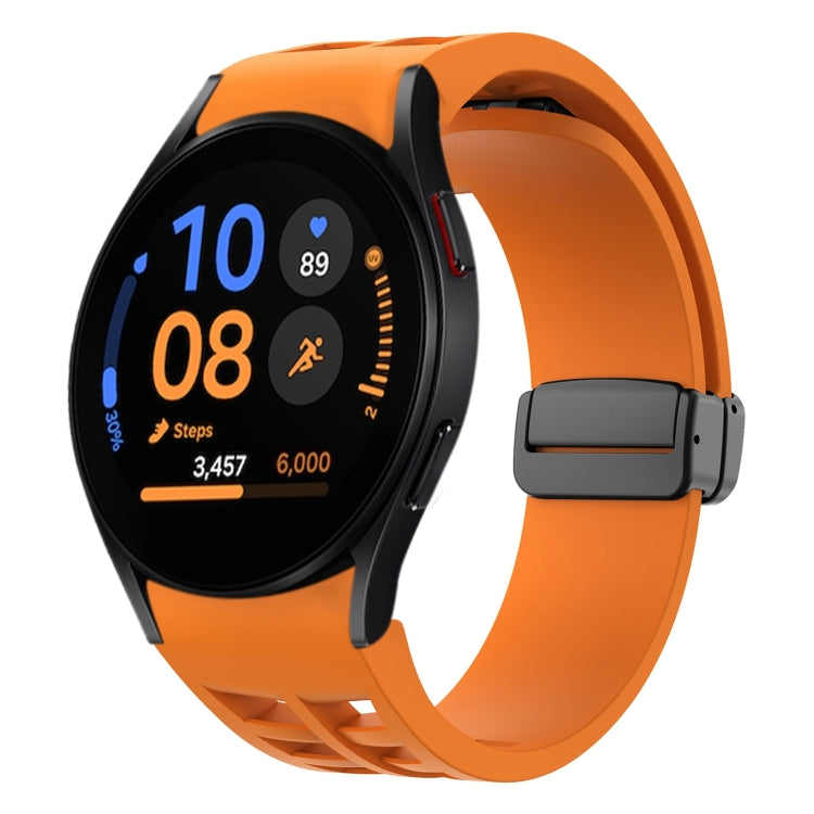 リチャードマグネティック折りたたみブラックバックルシリコンウォッチバンド、Samsung Galaxy Watch FE 40mm用、Samsung Galaxy Watch 7 40 / 44mm用、Samsung Galaxy Watch 6 クラシック 43 / 47mm用