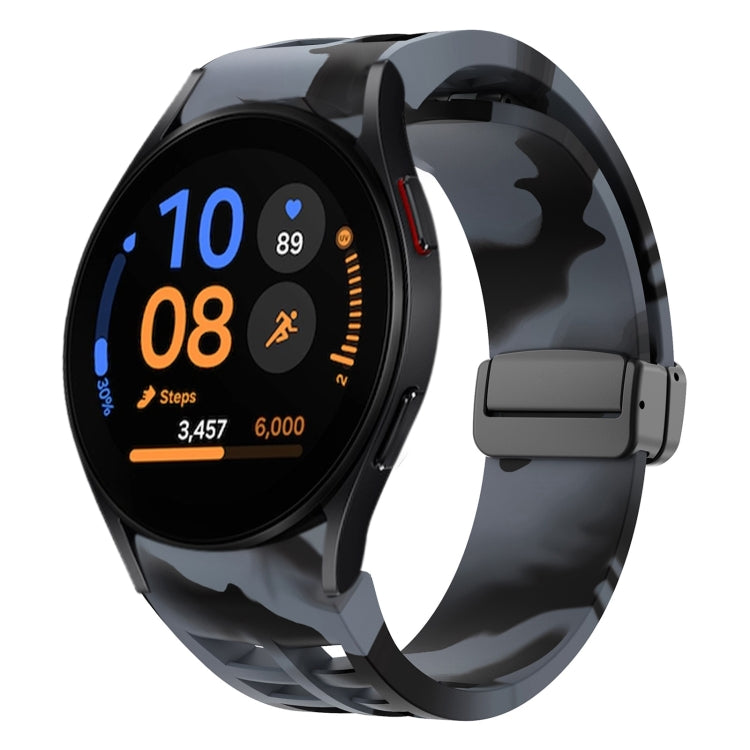 リチャードマグネティック折りたたみブラックバックルシリコンウォッチバンド、Samsung Galaxy Watch FE 40mm用、Samsung Galaxy Watch 7 40 / 44mm用、Samsung Galaxy Watch 6 クラシック 43 / 47mm用