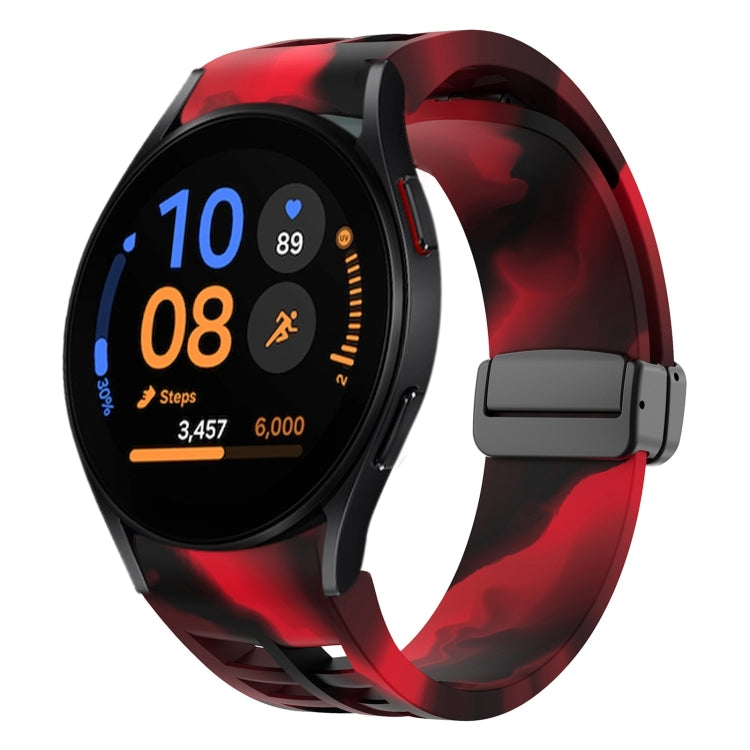 リチャードマグネティック折りたたみブラックバックルシリコンウォッチバンド、Samsung Galaxy Watch FE 40mm用、Samsung Galaxy Watch 7 40 / 44mm用、Samsung Galaxy Watch 6 クラシック 43 / 47mm用
