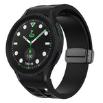 リチャードマグネティック折りたたみブラックバックルシリコンウォッチバンド、Samsung Galaxy Watch 6 40 / 44mm用、Samsung Galaxy Watch 5 Pro ゴルフエディション用、Samsung Galaxy Watch 5 ゴルフエディション用