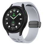 リチャードマグネティック折りたたみブラックバックルシリコンウォッチバンド、Samsung Galaxy Watch 6 40 / 44mm用、Samsung Galaxy Watch 5 Pro ゴルフエディション用、Samsung Galaxy Watch 5 ゴルフエディション用