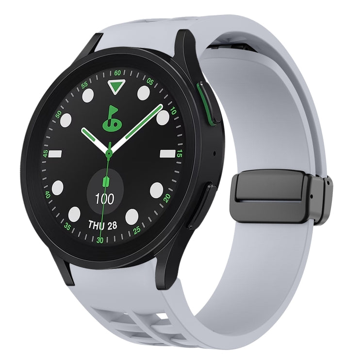 リチャードマグネティック折りたたみブラックバックルシリコンウォッチバンド、Samsung Galaxy Watch 6 40 / 44mm用、Samsung Galaxy Watch 5 Pro ゴルフエディション用、Samsung Galaxy Watch 5 ゴルフエディション用