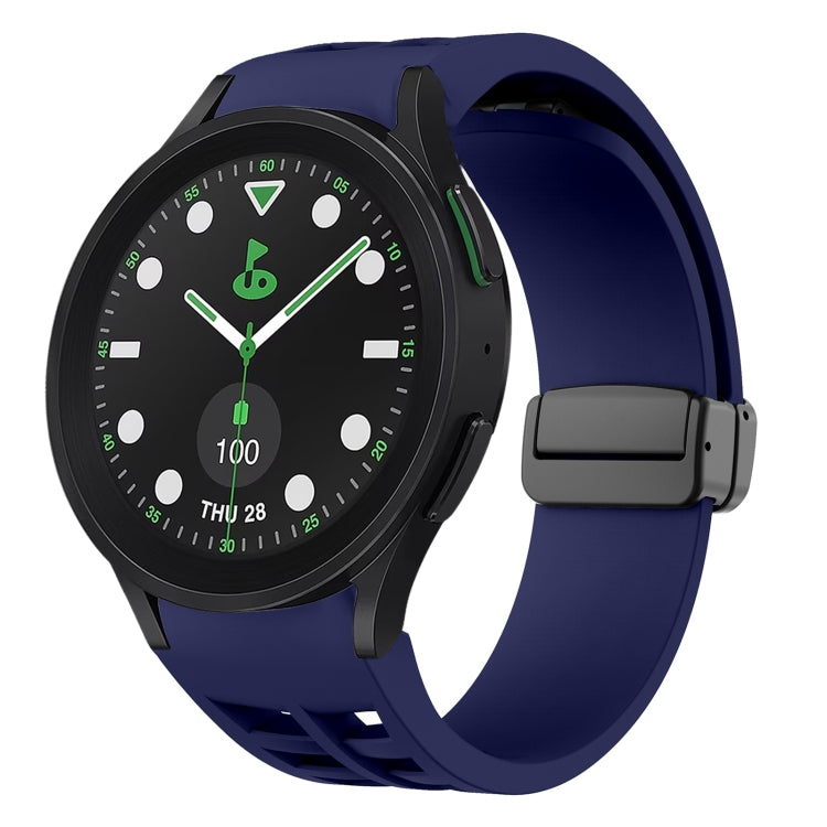リチャードマグネティック折りたたみブラックバックルシリコンウォッチバンド、Samsung Galaxy Watch 6 40 / 44mm用、Samsung Galaxy Watch 5 Pro ゴルフエディション用、Samsung Galaxy Watch 5 ゴルフエディション用