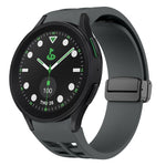 リチャードマグネティック折りたたみブラックバックルシリコンウォッチバンド、Samsung Galaxy Watch 6 40 / 44mm用、Samsung Galaxy Watch 5 Pro ゴルフエディション用、Samsung Galaxy Watch 5 ゴルフエディション用