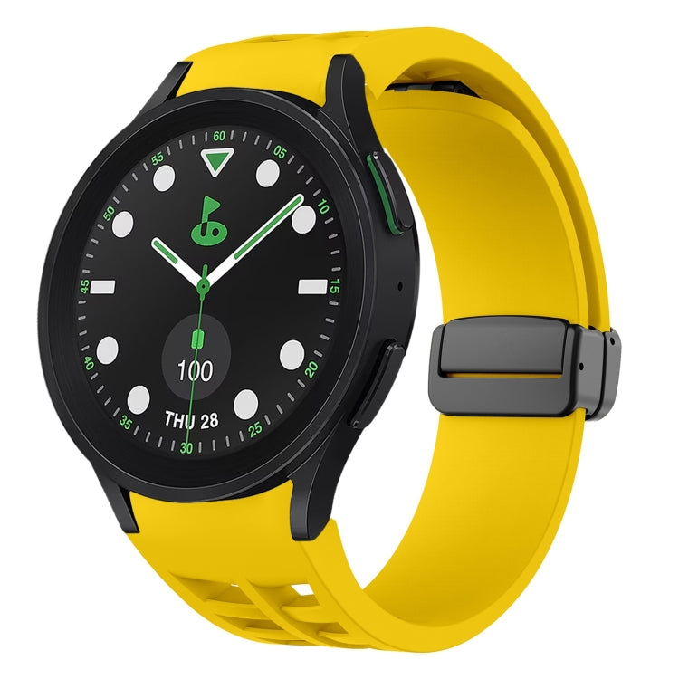 リチャードマグネティック折りたたみブラックバックルシリコンウォッチバンド、Samsung Galaxy Watch 6 40 / 44mm用、Samsung Galaxy Watch 5 Pro ゴルフエディション用、Samsung Galaxy Watch 5 ゴルフエディション用