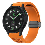 リチャードマグネティック折りたたみブラックバックルシリコンウォッチバンド、Samsung Galaxy Watch 6 40 / 44mm用、Samsung Galaxy Watch 5 Pro ゴルフエディション用、Samsung Galaxy Watch 5 ゴルフエディション用