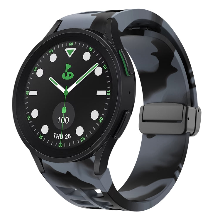 リチャードマグネティック折りたたみブラックバックルシリコンウォッチバンド、Samsung Galaxy Watch 6 40 / 44mm用、Samsung Galaxy Watch 5 Pro ゴルフエディション用、Samsung Galaxy Watch 5 ゴルフエディション用