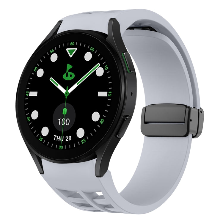リチャードマグネティック折りたたみブラックバックルシリコンウォッチバンド、Samsung Galaxy Watch 6 40 / 44mm用、Samsung Galaxy Watch 5 Pro ゴルフエディション用、Samsung Galaxy Watch 5 ゴルフエディション用