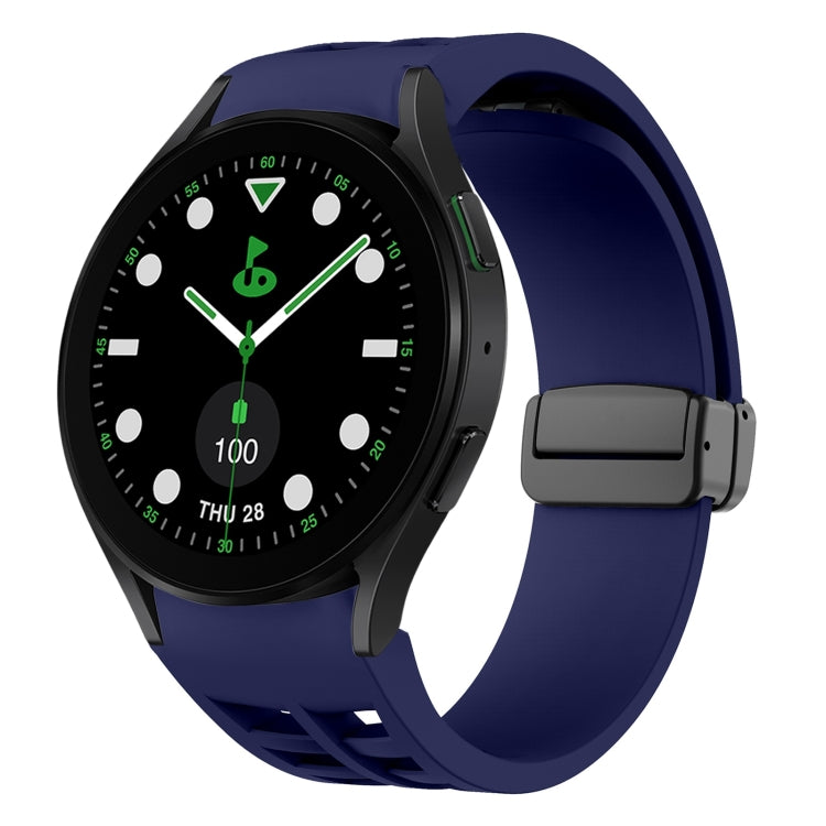 リチャードマグネティック折りたたみブラックバックルシリコンウォッチバンド、Samsung Galaxy Watch 6 40 / 44mm用、Samsung Galaxy Watch 5 Pro ゴルフエディション用、Samsung Galaxy Watch 5 ゴルフエディション用
