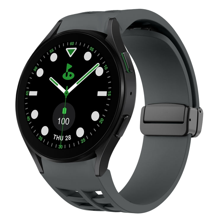 リチャードマグネティック折りたたみブラックバックルシリコンウォッチバンド、Samsung Galaxy Watch 6 40 / 44mm用、Samsung Galaxy Watch 5 Pro ゴルフエディション用、Samsung Galaxy Watch 5 ゴルフエディション用