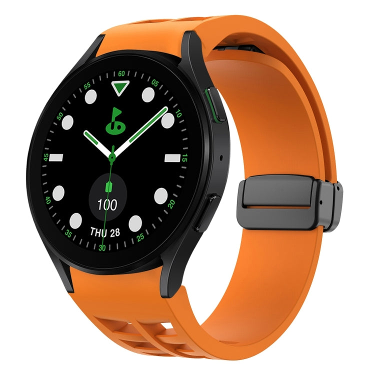 リチャードマグネティック折りたたみブラックバックルシリコンウォッチバンド、Samsung Galaxy Watch 6 40 / 44mm用、Samsung Galaxy Watch 5 Pro ゴルフエディション用、Samsung Galaxy Watch 5 ゴルフエディション用