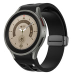 リチャードマグネティック折りたたみブラックバックルシリコンウォッチバンド、Samsung Galaxy Watch 5 40 / 44mm用、Samsung Galaxy Watch 5 Pro 45mm用、Samsung Galaxy Watch 4 40 / 44mm用