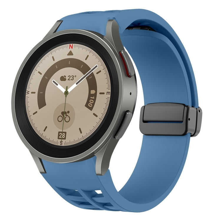 リチャードマグネティック折りたたみブラックバックルシリコンウォッチバンド、Samsung Galaxy Watch 5 40 / 44mm用、Samsung Galaxy Watch 5 Pro 45mm用、Samsung Galaxy Watch 4 40 / 44mm用