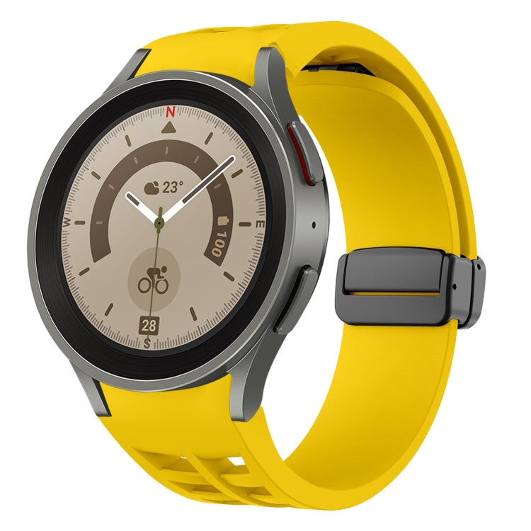 リチャードマグネティック折りたたみブラックバックルシリコンウォッチバンド、Samsung Galaxy Watch 5 40 / 44mm用、Samsung Galaxy Watch 5 Pro 45mm用、Samsung Galaxy Watch 4 40 / 44mm用