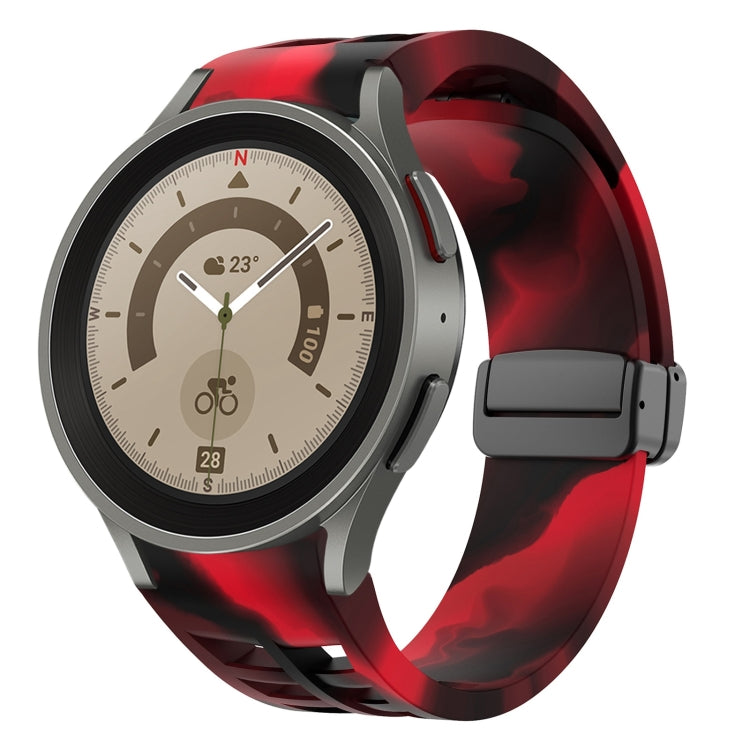 リチャードマグネティック折りたたみブラックバックルシリコンウォッチバンド、Samsung Galaxy Watch 5 40 / 44mm用、Samsung Galaxy Watch 5 Pro 45mm用、Samsung Galaxy Watch 4 40 / 44mm用