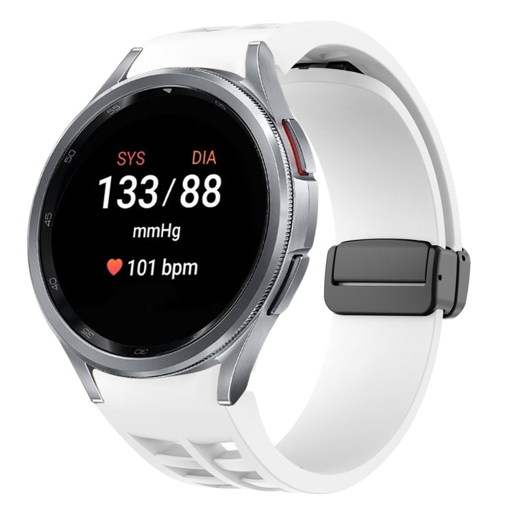 リチャードマグネティック折りたたみブラックバックルシリコンウォッチバンド、Samsung Galaxy Watch FE 40mm用、Samsung Galaxy Watch 7 40 / 44mm用、Samsung Galaxy Watch 6 クラシック 43 / 47mm用