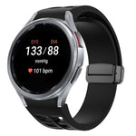 リチャードマグネティック折りたたみブラックバックルシリコンウォッチバンド、Samsung Galaxy Watch FE 40mm用、Samsung Galaxy Watch 7 40 / 44mm用、Samsung Galaxy Watch 6 クラシック 43 / 47mm用