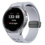 リチャードマグネティック折りたたみブラックバックルシリコンウォッチバンド、Samsung Galaxy Watch FE 40mm用、Samsung Galaxy Watch 7 40 / 44mm用、Samsung Galaxy Watch 6 クラシック 43 / 47mm用