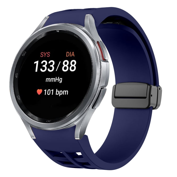 リチャードマグネティック折りたたみブラックバックルシリコンウォッチバンド、Samsung Galaxy Watch FE 40mm用、Samsung Galaxy Watch 7 40 / 44mm用、Samsung Galaxy Watch 6 クラシック 43 / 47mm用