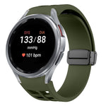 リチャードマグネティック折りたたみブラックバックルシリコンウォッチバンド、Samsung Galaxy Watch FE 40mm用、Samsung Galaxy Watch 7 40 / 44mm用、Samsung Galaxy Watch 6 クラシック 43 / 47mm用