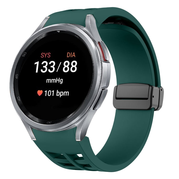 リチャードマグネティック折りたたみブラックバックルシリコンウォッチバンド、Samsung Galaxy Watch FE 40mm用、Samsung Galaxy Watch 7 40 / 44mm用、Samsung Galaxy Watch 6 クラシック 43 / 47mm用