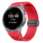 リチャードマグネティック折りたたみブラックバックルシリコンウォッチバンド、Samsung Galaxy Watch FE 40mm用、Samsung Galaxy Watch 7 40 / 44mm用、Samsung Galaxy Watch 6 クラシック 43 / 47mm用