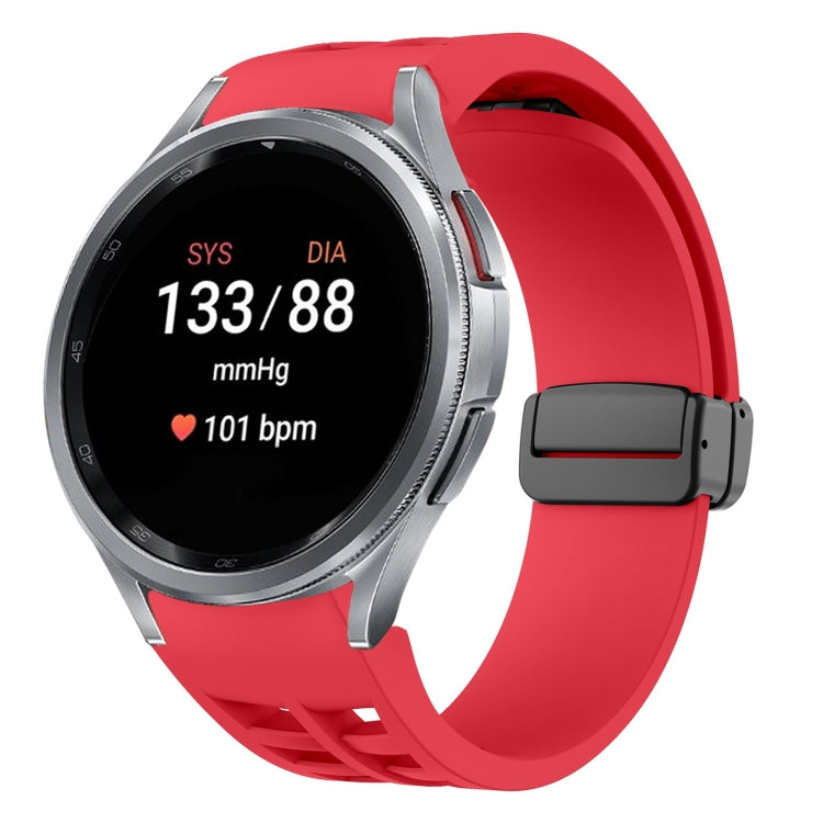 リチャードマグネティック折りたたみブラックバックルシリコンウォッチバンド、Samsung Galaxy Watch FE 40mm用、Samsung Galaxy Watch 7 40 / 44mm用、Samsung Galaxy Watch 6 クラシック 43 / 47mm用