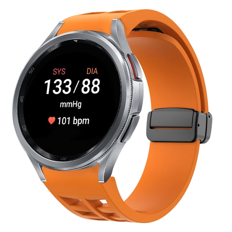 リチャードマグネティック折りたたみブラックバックルシリコンウォッチバンド、Samsung Galaxy Watch FE 40mm用、Samsung Galaxy Watch 7 40 / 44mm用、Samsung Galaxy Watch 6 クラシック 43 / 47mm用