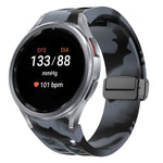 リチャードマグネティック折りたたみブラックバックルシリコンウォッチバンド、Samsung Galaxy Watch FE 40mm用、Samsung Galaxy Watch 7 40 / 44mm用、Samsung Galaxy Watch 6 クラシック 43 / 47mm用