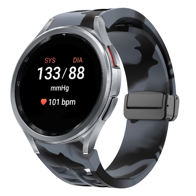 リチャードマグネティック折りたたみブラックバックルシリコンウォッチバンド、Samsung Galaxy Watch FE 40mm用、Samsung Galaxy Watch 7 40 / 44mm用、Samsung Galaxy Watch 6 クラシック 43 / 47mm用