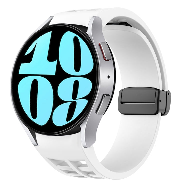 リチャードマグネティック折りたたみブラックバックルシリコンウォッチバンド、Samsung Galaxy Watch 6 40 / 44mm用、Samsung Galaxy Watch 5 Pro ゴルフエディション用、Samsung Galaxy Watch 5 ゴルフエディション用